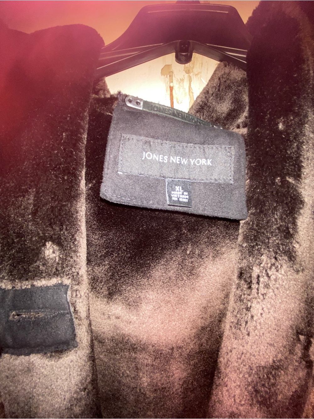 Jones New York Dark Brown Faux Fur Coat
